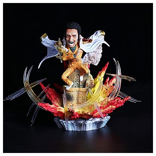 Huryytx ONE PIECE Borsalino Navy Three Big Generals Action Fight Anime Figurer Modell Staty Doll Ornaments Desktop Decorations Staty Characters Leksaker