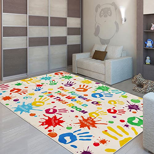 Ltkougfam HO-FL06US-KHR092 Colorful Kids Rug, Washable Rug thumb #7