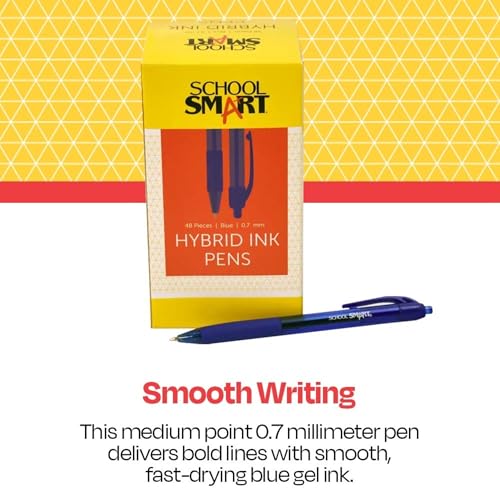 School Smart Bolígrafos Retráctiles Gel e Ink Azul x48 miniatura 4
