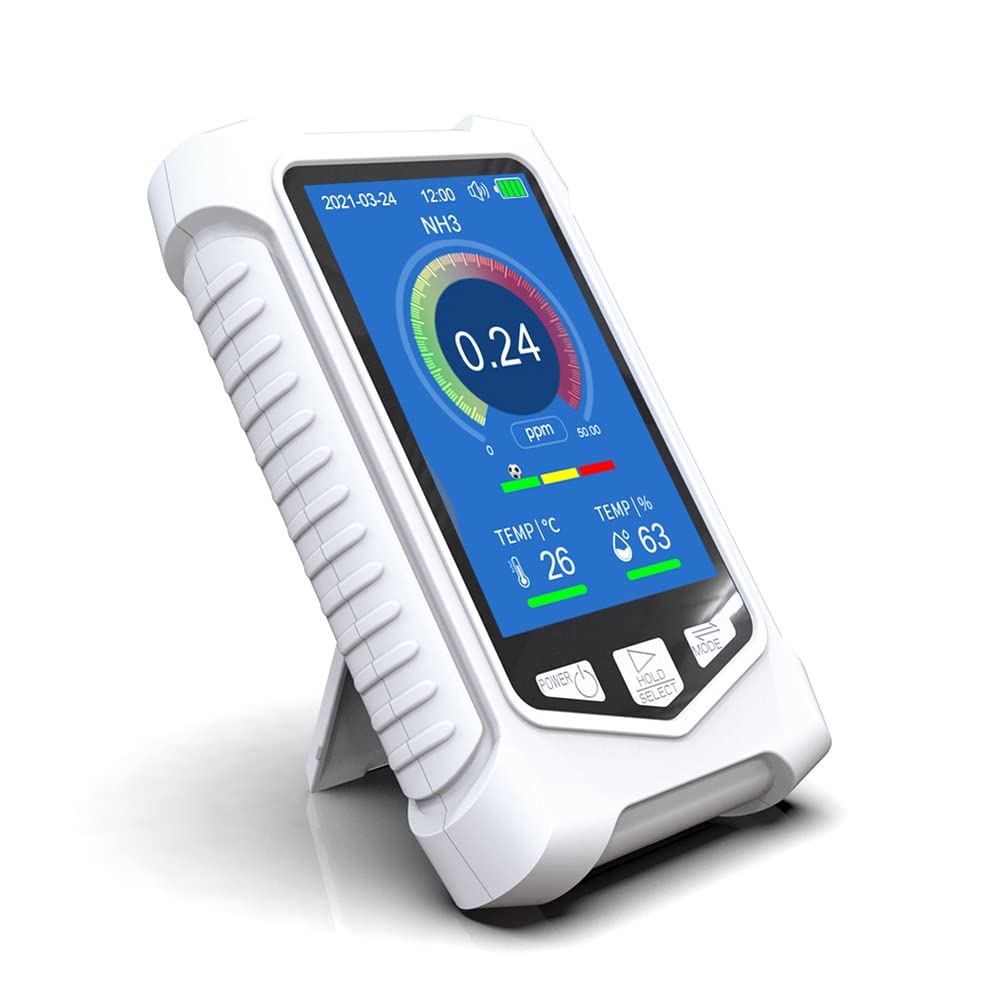 MARKELL Monitor de Calidad del Aire, Medidor de Prueba de AmoníAco LCD de 3,5 Pulgadas NH3 Probador de ConcentracióN Detector de AmoníAco Dispositivo de Alarma de AmoníAco