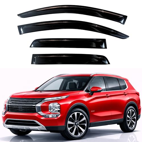 Image of KPY Rain Guards Fit for 2022-2026 Mitsubishi Outlander, Out-Channel Window Visors Vent Wind Deflectors 4PC, Car Accessories for 22-26 Outlander