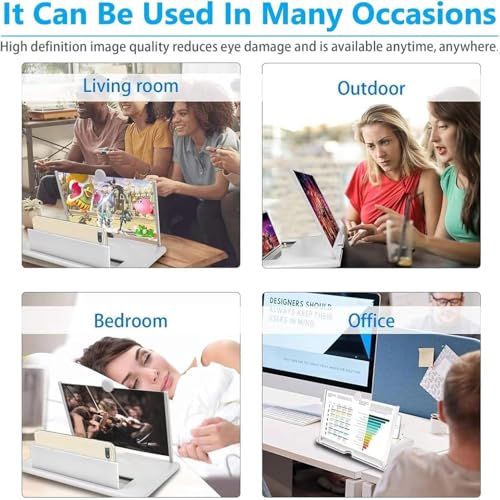 Boffett Handy Lupe 14 Zoll, Bildschirmlupe Handy, für 3D Bildschirm Vergrößerungsglas für das Ansehen von Filmvideos, für alle Smartphones (Schwarz)