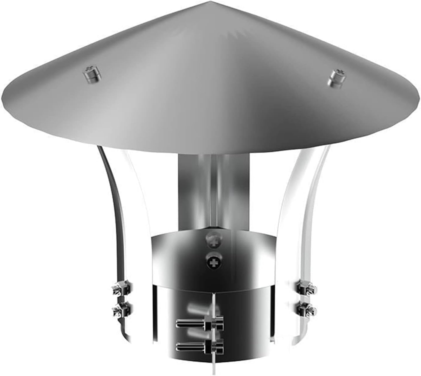 Round Roof Chimney Cap Chimney Cowl Stainless Steel, All-Weather Mesh Chimney Flue Cover, Cone Top Chimney Cap, Round Roof Rain Cap (Size : D14cm/5.51in)