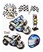 Stickerkoenig stickers muraux 3D sticker mural xXL pour moto gP avec accessoires