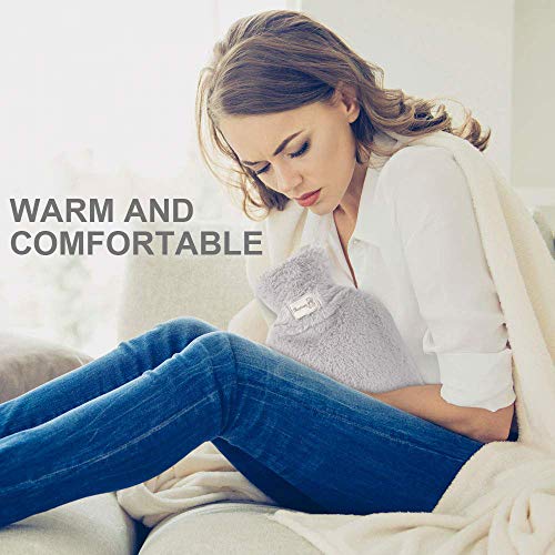 GoodGoodday Warmwaterzak, warmwaterflessenhoes 1 liter warmwaterzak met nieuwe pluche super zachte hoes premium… - Image 3