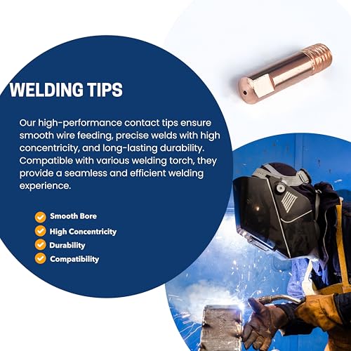 Image of Mig Welder Tips 30-Pack Welding Tips .030 inch 0.8mm Contact Tip for Mig Welding Gun Welding Torch MIG Gun Replacement,Welding Accessories, Copper (.030 inch)