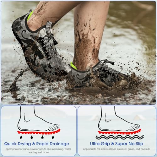 Image of Built-in Heel Grips Water Shoes for Kids Girls Boys Hiking Wide Barefoot Swim Beach Pool Big Kid