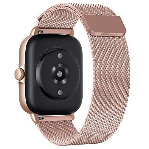ZCSXK Compatible con Amazfit GTS 2/Amazfit GTR 42mm, 20mm Correa de Acero Inoxidable de Correa para Amazfit GTS 2/GTS/2e/2 MINI/Amazfit Bip/Bip Lite/Gaxlxy Watch 4/4 Classic/Gear Sport/Gear S2 Classic Cover