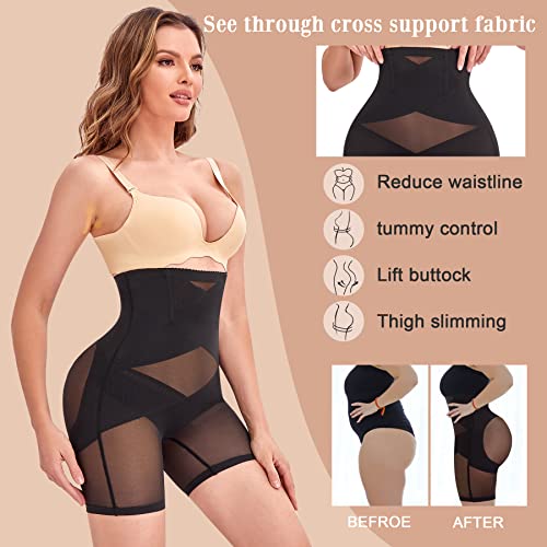 Reyeogo Shapewear For Women Tummy Control Panties Butt Lifter Seamless Body Shaper Shorts High Waist Trainer Thigh Slimmer (Medium, Black) #TOP3