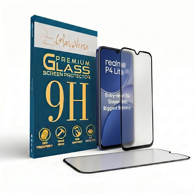 GlassVerse® D+ Matte Tempered Glass With 18H Hardness For Realme P4 Lite 5G (Pack Of 2) with Free Installation Kit. Full screen Coverage - 6.8 inch-image-42