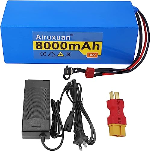 Image of 36V Ebike Battery 8Ah 36V Lithium Battery with 2A Charger, T-Plug, XT60 Connector and BMS for 250-1000W Electric Bicycles Motor /Ebike Kit