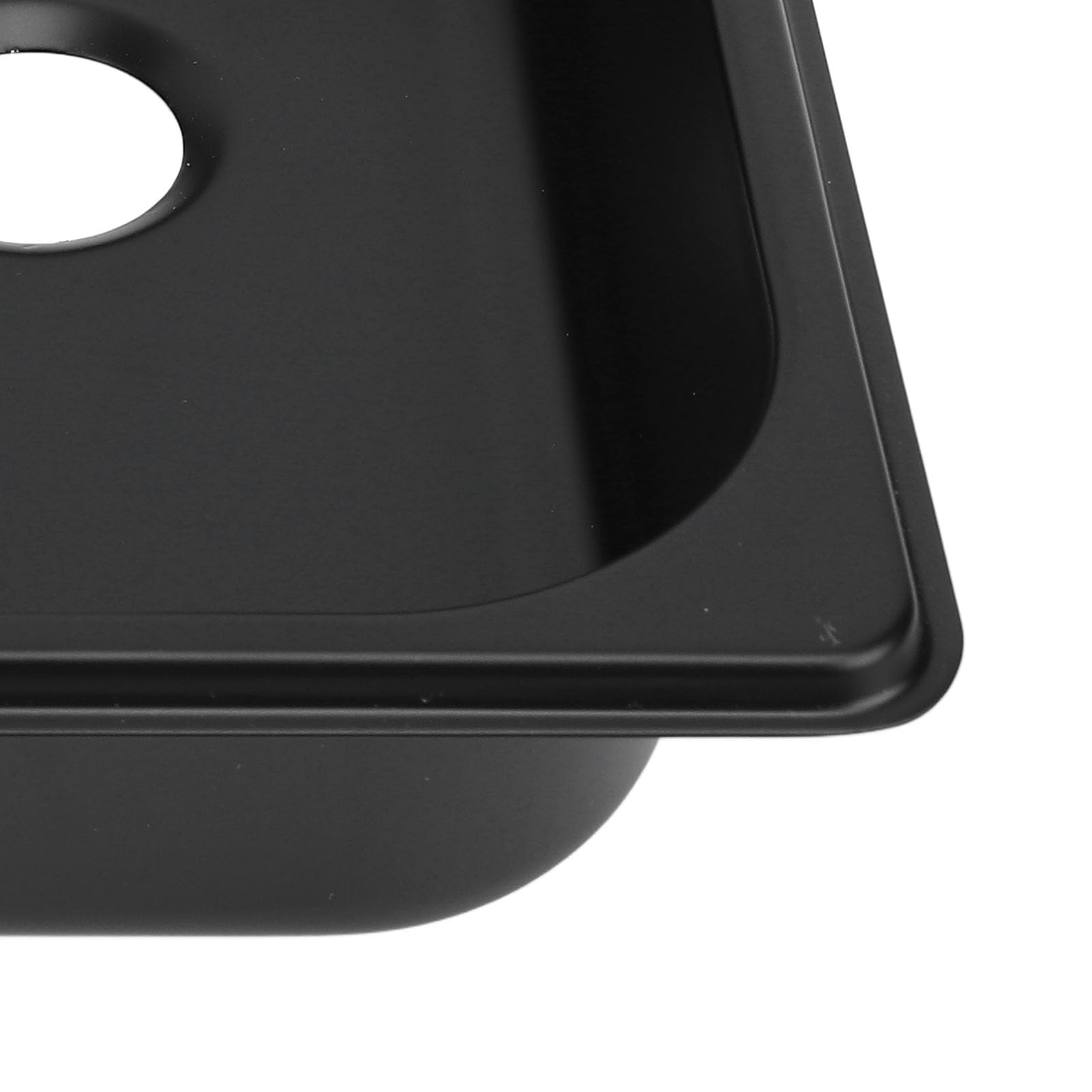 Lavello Compatto Inox, Vasca in Acciaio 304 da 12,8 x 6,93 x 2,56 Pollici con Lavabo Integrato e Scarico da 40 mm per Barca, Roulotte e Camper, Finitura Nera Verniciata