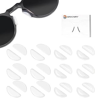 12 Pairs Eyeglass Nose Pads Anti Slip Glasses Nose Grips Pieces 2 Styles Ultra-Thin/Air Chamber Soft Silicone Adhesive Nose Bridge Pads for Glasses Sunglasses and Eyeglasses(Clear) GRANRY