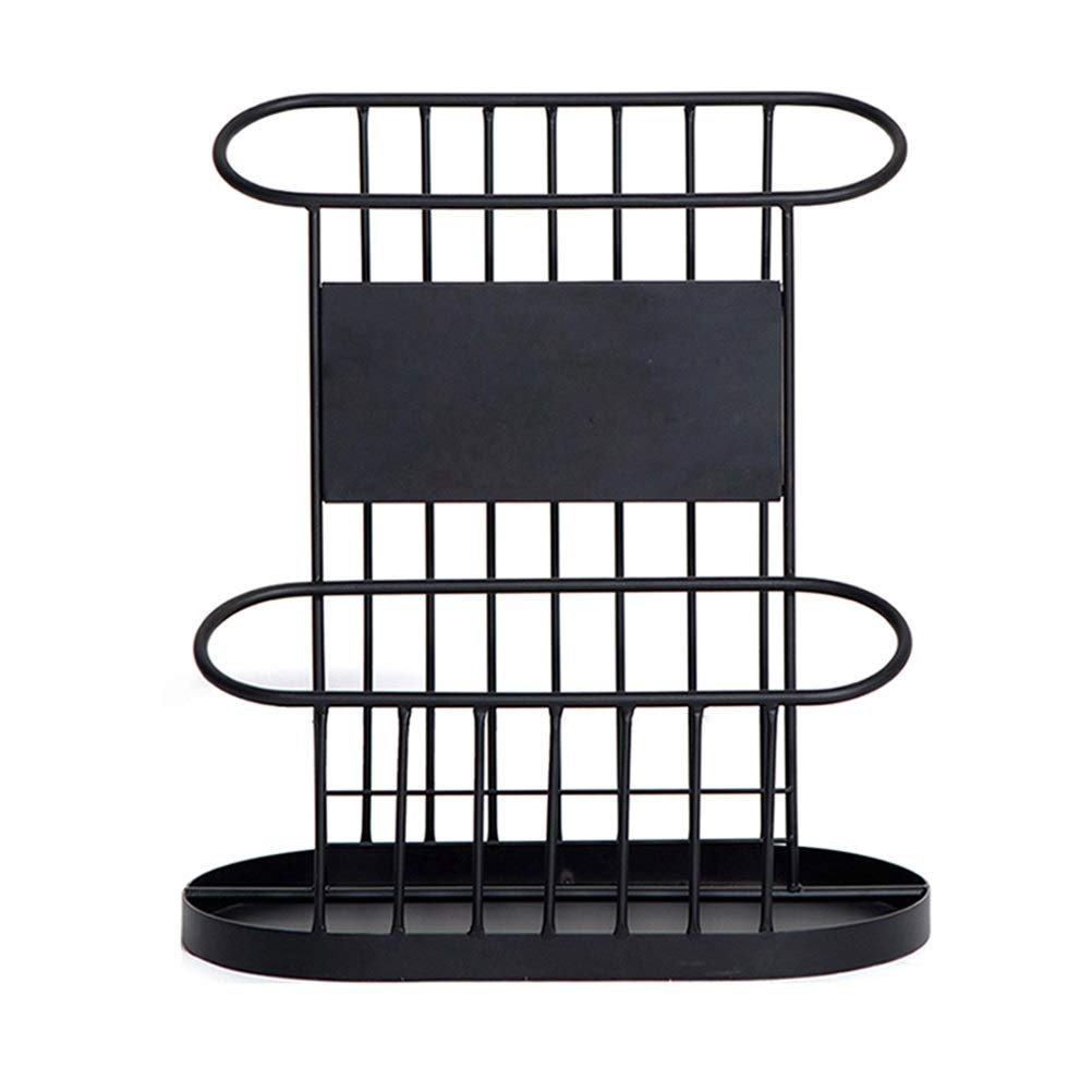 BHFPFZA Large Capacity Double Layer Metal Umb Stand for 30 Umbs 51.1x27.9x57.9 cm Elegant Black Design for Hallway Hotel Office and Stylish Storage Solution