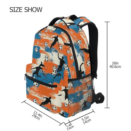 Football Ball Oil Painting Backpack for School Boys Girls Adults Kids Bookbag Laptop Bag 18L4