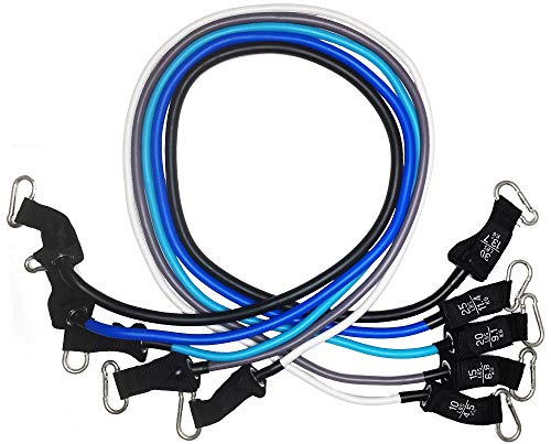 Kit Tubing Elástico 11 Itens - Treinamento Funcional Pilates Azul