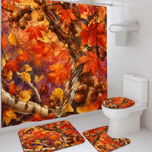 Ensemble rideau de douche rideaux polyester glands rustiques