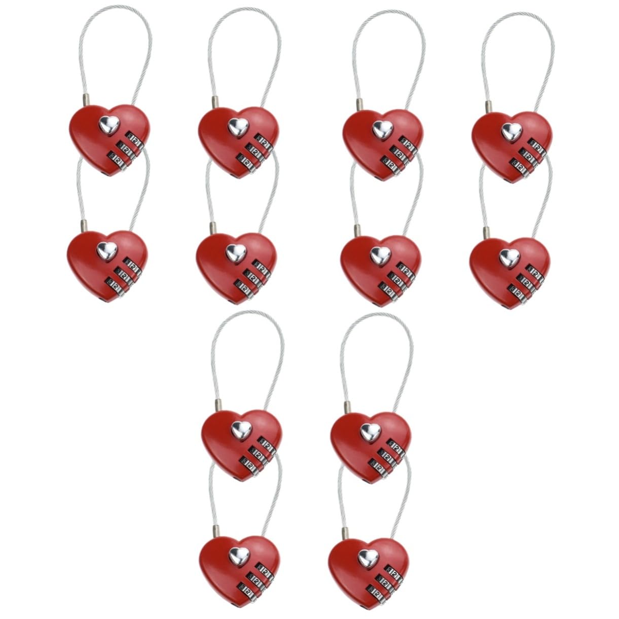 Didiseaon 12 Piezas Cerraduras Para Taquillas Candado De Amor Cerraduras De Equipaje De Viaje Cerraduras Para Maletas Del Día De San Valentín Bloqueo Diario Viajar Lindo Cerrar