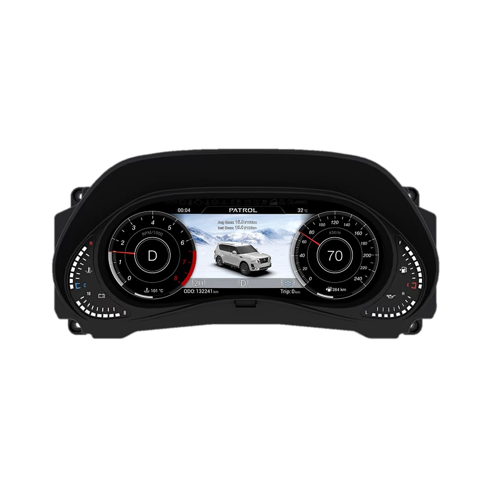 Digital Instrument Cluster Display for Nissan patrol Y62 2008-2022 Speedometer Upgrade,Multifunctional Speedometer, 12.3”HD screen1920*720, 2S Fast