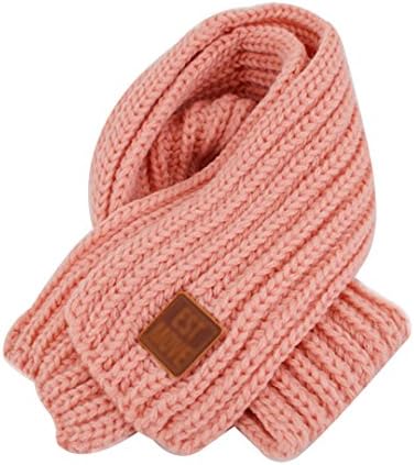 LA HUATE Kids Scarves Autumn Winter Wool Knit Scarf Warm Solid Color Neckerchiefs Collar Neck Warmer