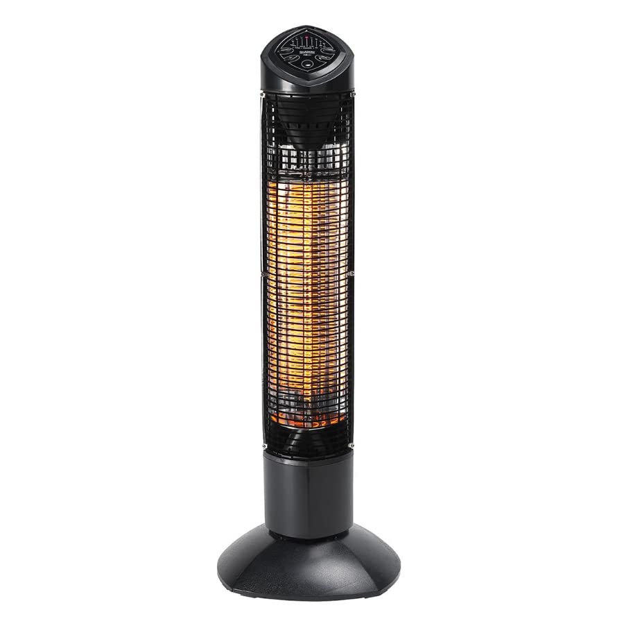 Shadow Diffusion Guadalupa Electric Patio Heater 900W Freestanding Infrared Tower Patio Heater Electric Outdoor Heater Floor Standing Garden & Terrace Heater Slim Vertical Design Instant Heat