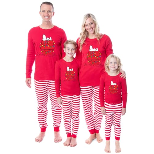 INTIMO Peanuts Doghouse Christmas Tight Fit Cotton Matching Family Pajama Set