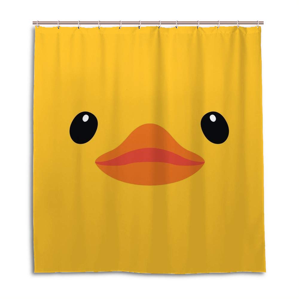 Rideau de douche jaune canard en polyester imperméable 168x183 cm