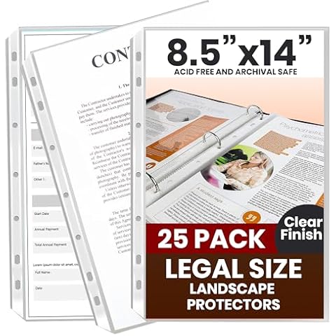 Performore Legal Size Heavyweight Sheet Protectors Cover