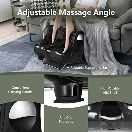 Image of Giantex Foot and Calf Massager with Heat - Shiatsu Foot Massager Machine with Vibration, Deep Kneading, 3-Level Intensity Modes, Electric Foot Massager for Tired Feet, Leg, Calf Pain Relief (Black)