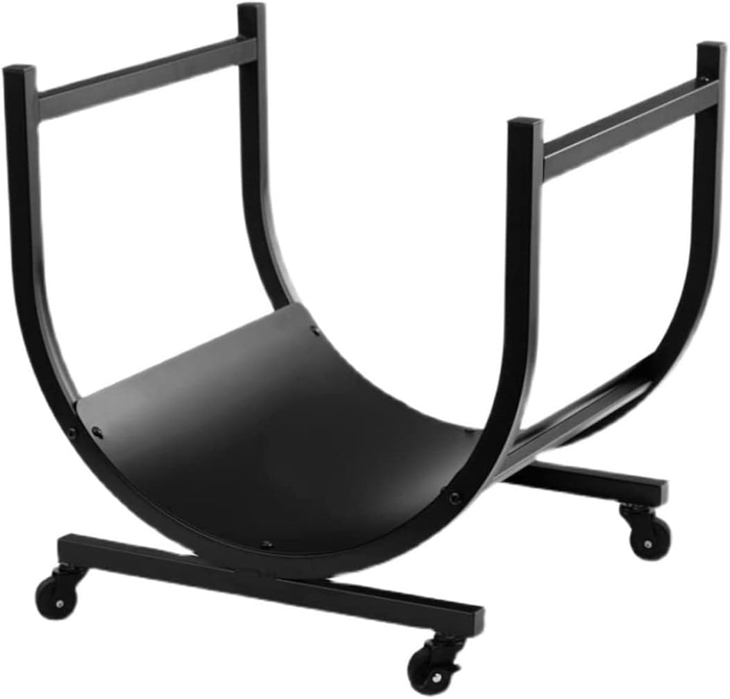 Log Store Firewood Rack Heavy Duty Indoor Outdoor Firewood Holder Metal Retro Wood Rack for Firewood Fireplace Wood Store