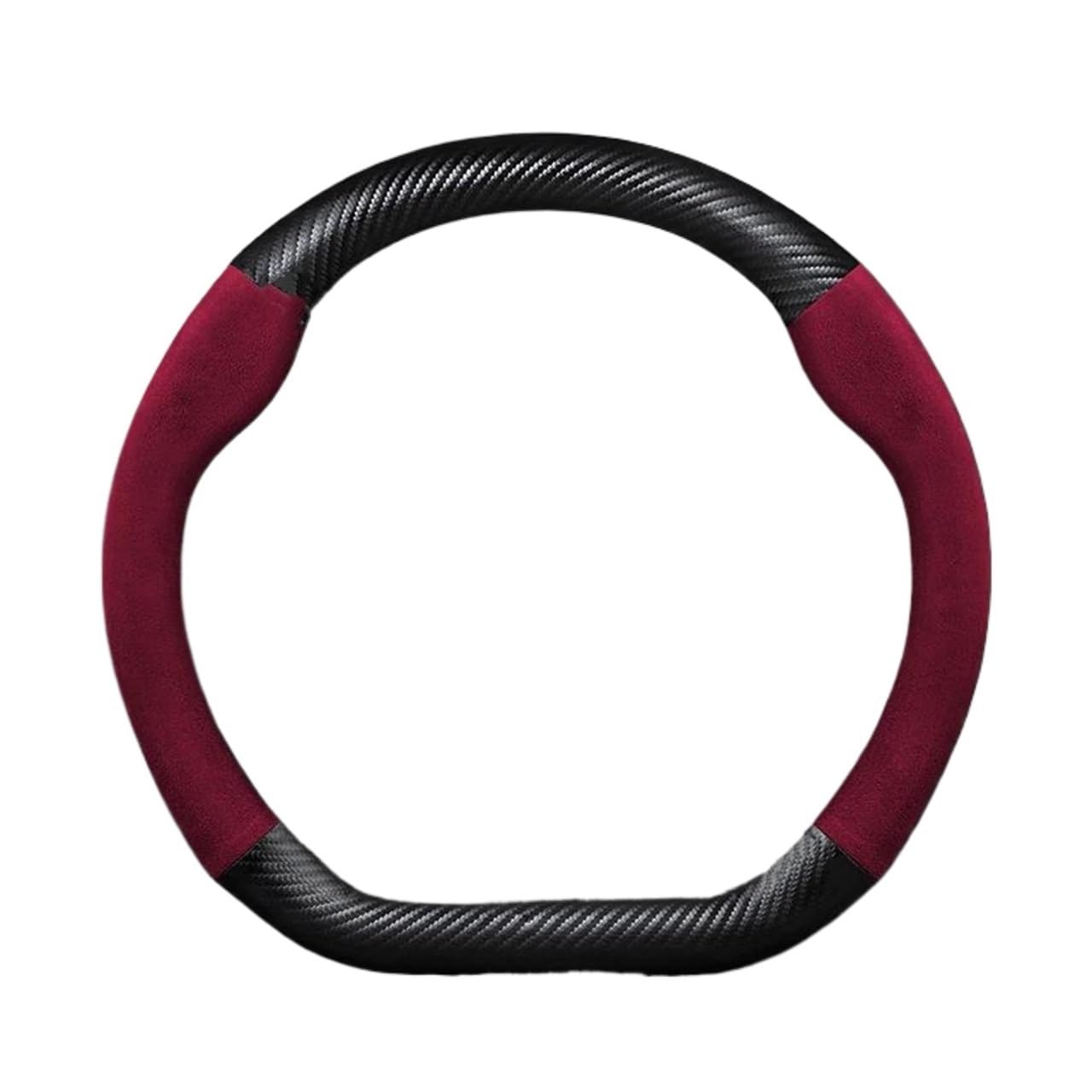 SAFATBZ Wheel Steering Protector 38cm For Audi A3 8P 8L 8V S3 RS3 Q3 S For Line 2014-2023 D Shape Car Steering Wheel Cover Auto Accessories Car Steering Wheel Covers(D Red)