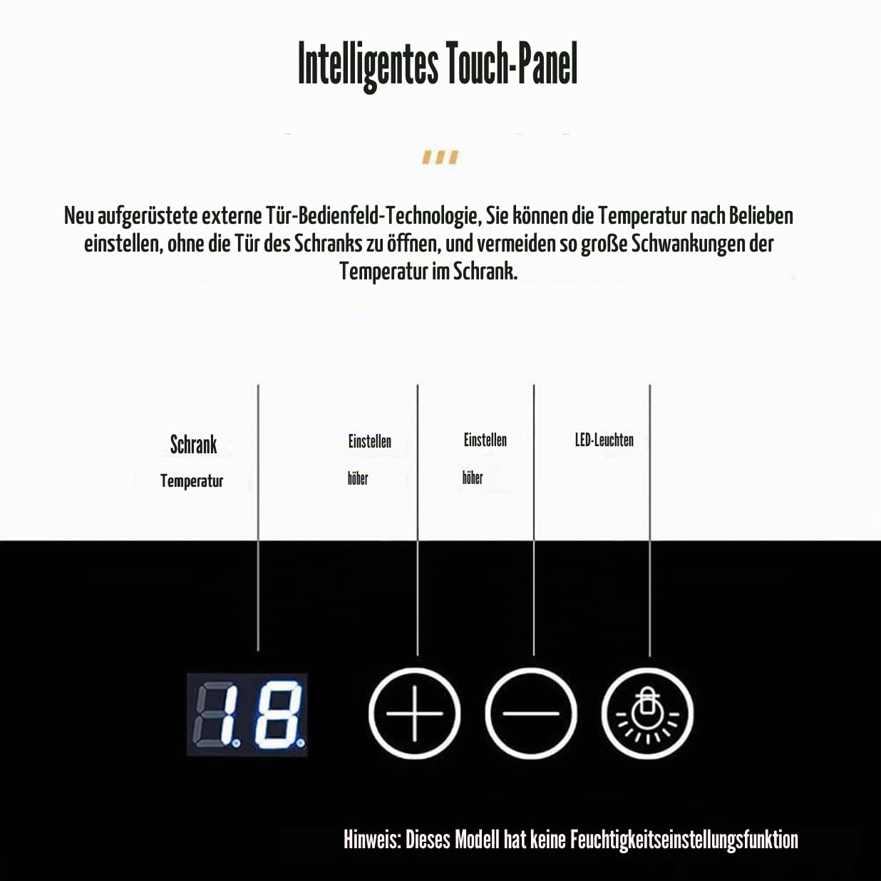 Humidor-Zigarrenschrank, intelligenter elektronischer Zigarren-Humidor-Schrank, elektrischer Zigarren-Humidor-Kühler mit Zedernholzfutter, 4-lagige Schubladen, Temperatur 11–18 °C