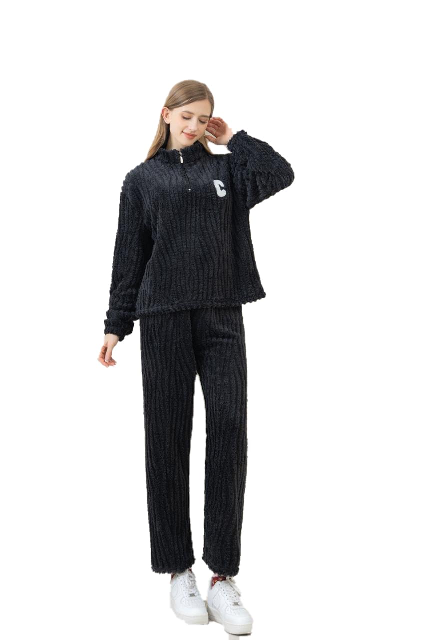 Fleece Night Suit for Women – Warm Cozy Winter Nightwear Set-picture-23