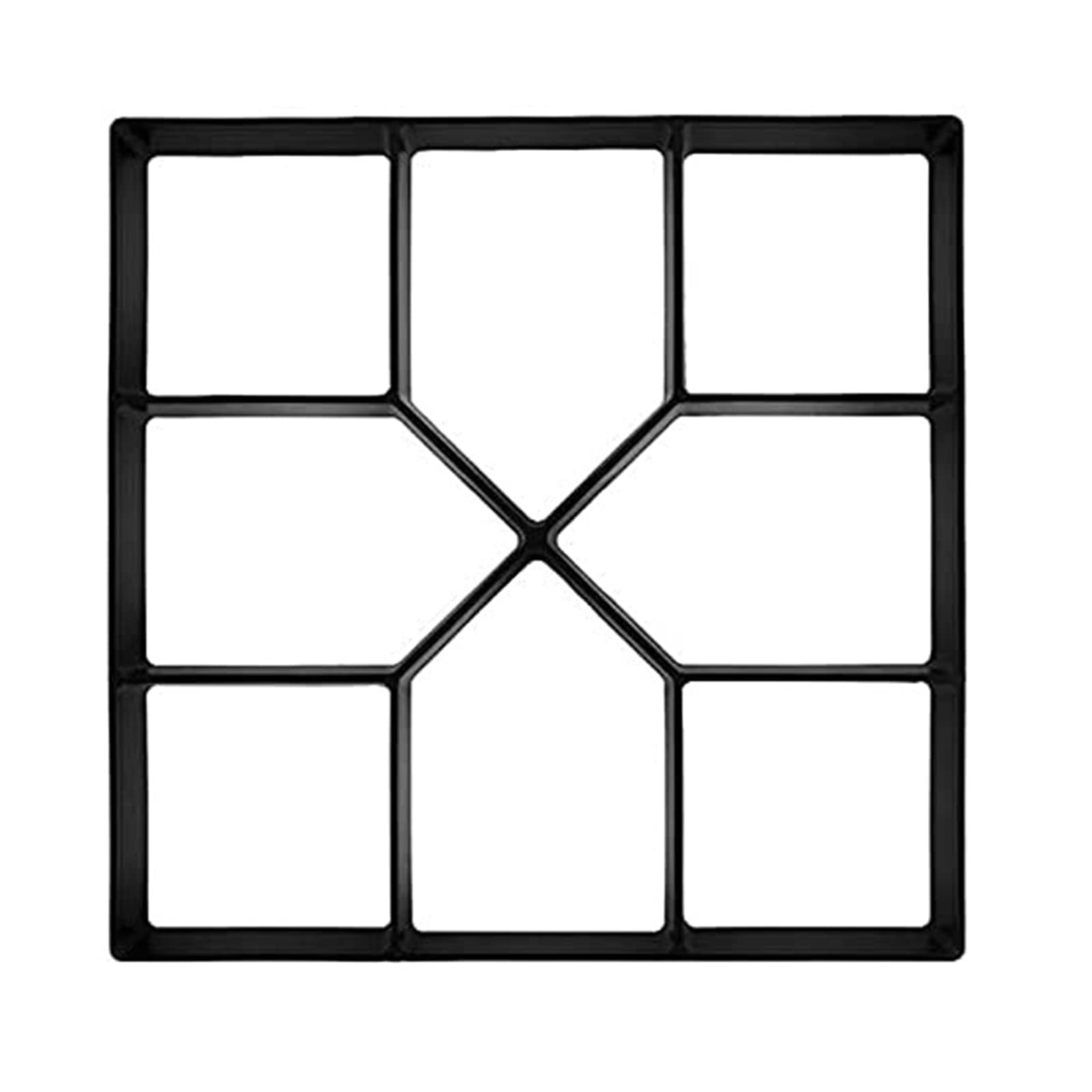 Aputue Garden Pavement Mold, 40x40cm DIY Path Maker Mold Reusable Concrete Cement Stone Design Paver Walk Maker Mould for Paving Pavement Patio Walkway (black)