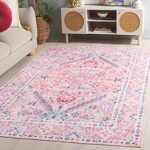 Tapete rectangular beige y rosa 5' x 8' SAFAVIEH miniatura 1