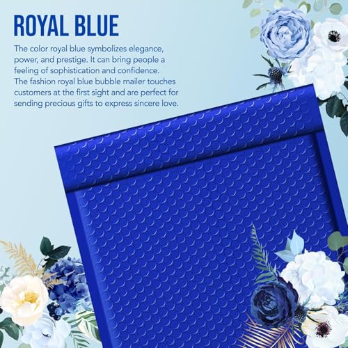 Image of Fuxury Large Bubble Mailers 10.5x16 inch 500 Pack Royal Blue Self Seal Padded Envelopes Bulk Waterproof Mailing Envelopes Bubble Padded #5 Cushioning Padded Mailers for Small Business Packaging