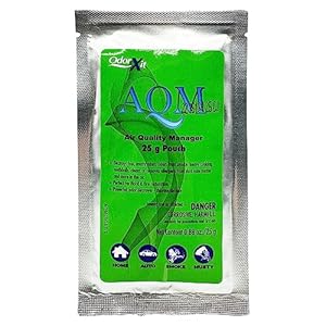 AQM by OdorXit, Air Quality Manager Chlorine Dioxide Odor Removal Packet, Strong Odor Neutralizer, Cigarette Smoke Odor Eliminator for Home & Car, Mold & Mildew Smell Remover, 25g