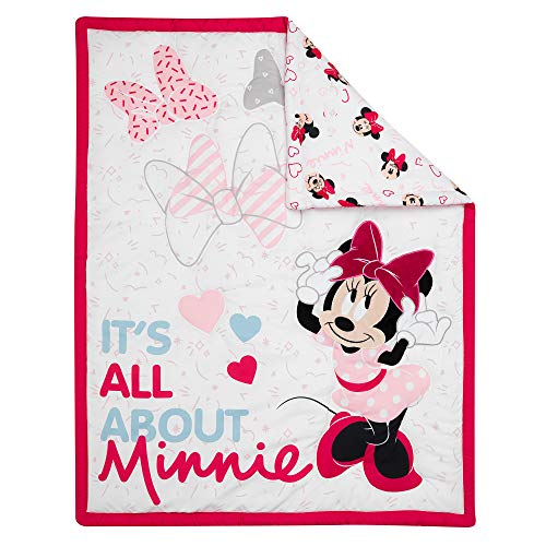 Lambs & Ivy Disney Baby Minnie Mouse Love 3-Piece Pink Nursery Crib Bedding Set #TOP2