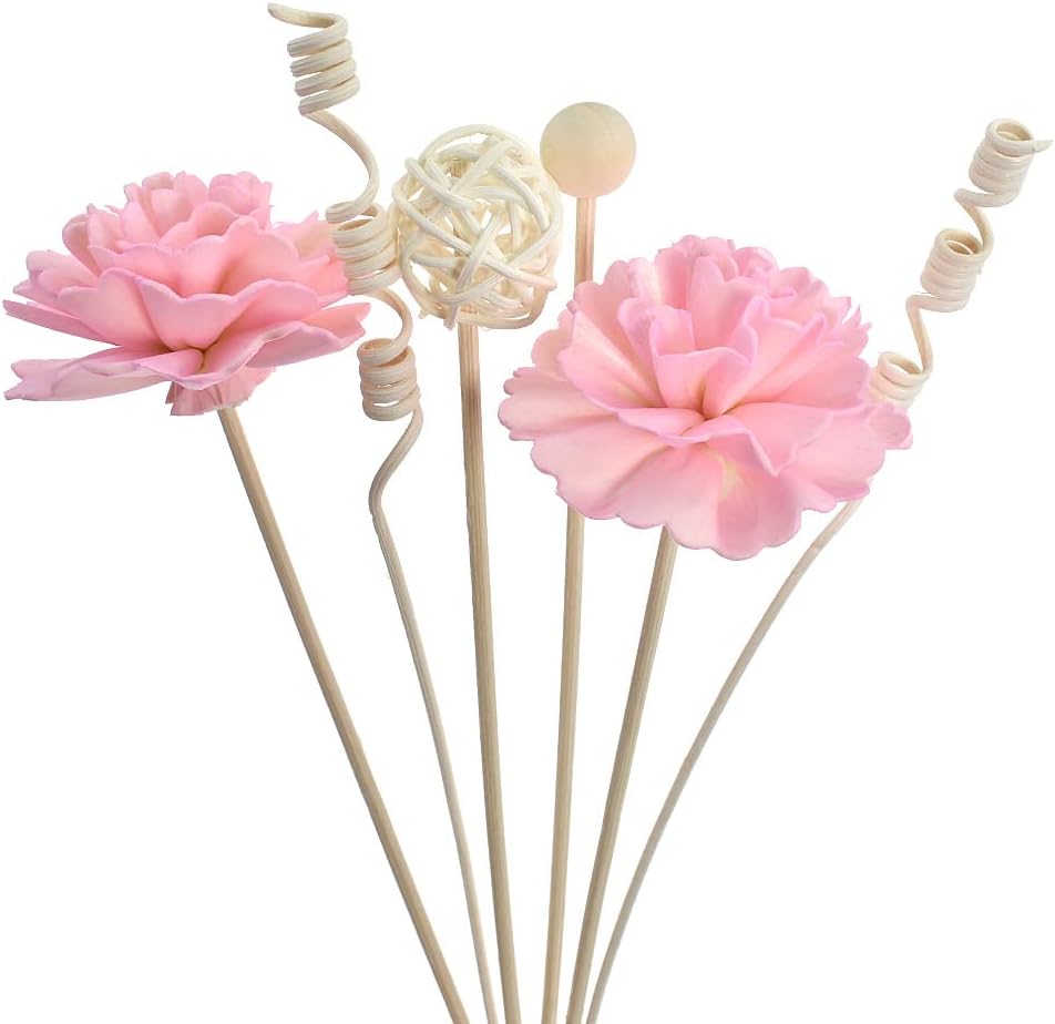 Yimisya 6pcs Reed Diffuser Stick Flower and Sticks Set