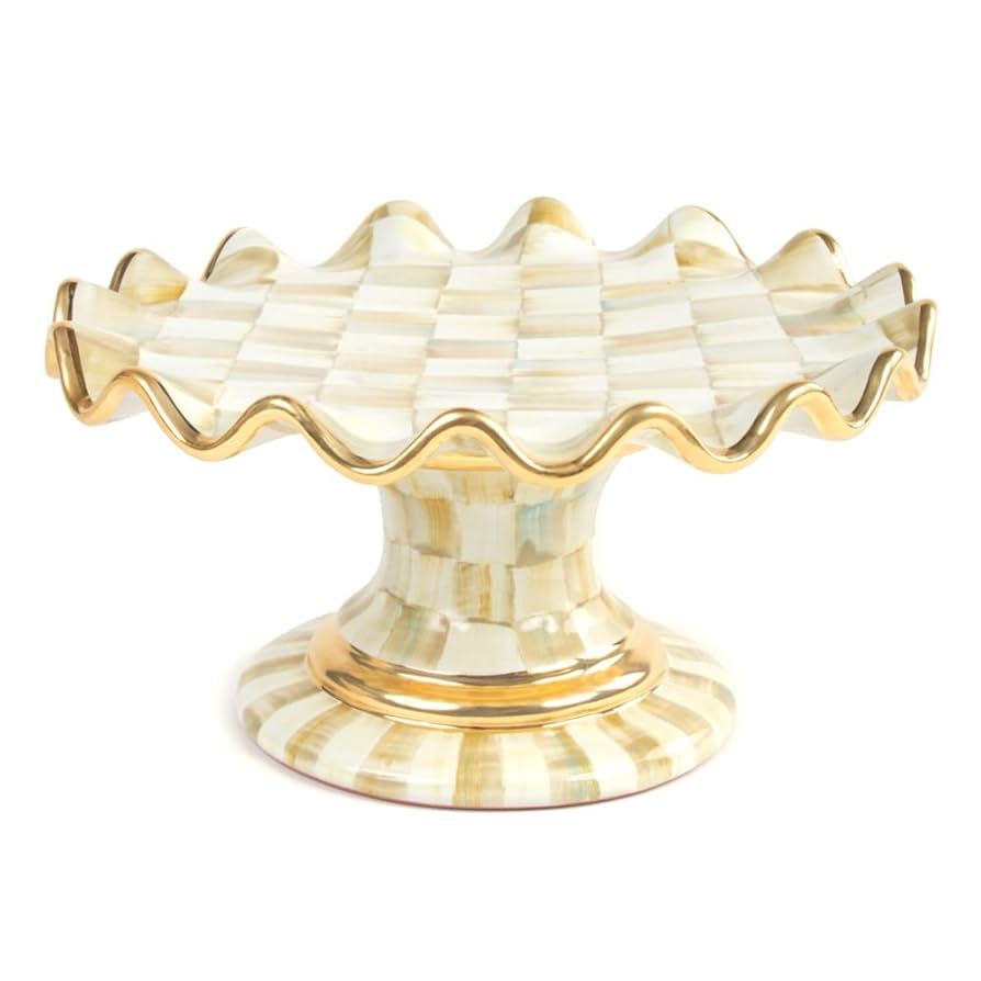 MACKENZIE-CHILDS チェッカーパターン ケーキスタンド MacKenzie-Childs Check Three Tier Sweet Stand | Dillard's