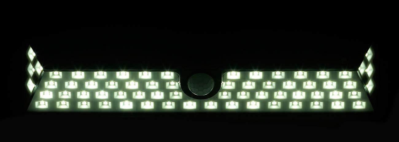 Luminea Solar Außenleuchten: 2er-Set Solar-LED-Wandleuchten, Bewegungs-Sensor, Akku, 800 lm, 13,2 W (LED-Nachtlicht, Licht-Sensor-Lampen, Akkus)