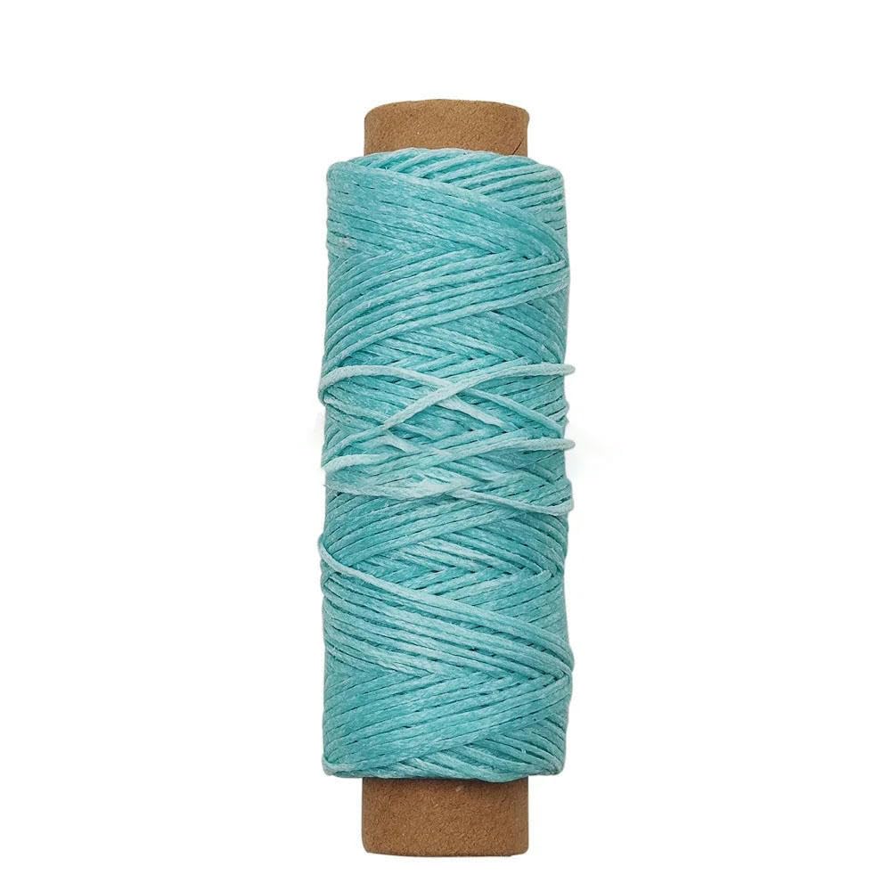 Hilo de Coser，Hilo de poliéster Hilo Encerado Plano Línea de Costura Encerada Plana Cordón Encerado Hilo for Coser a Mano(No.36 Sky Blue,50m)