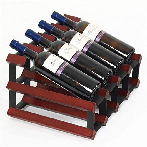 Soporte para botellas de vino de madera marrón miniatura 1