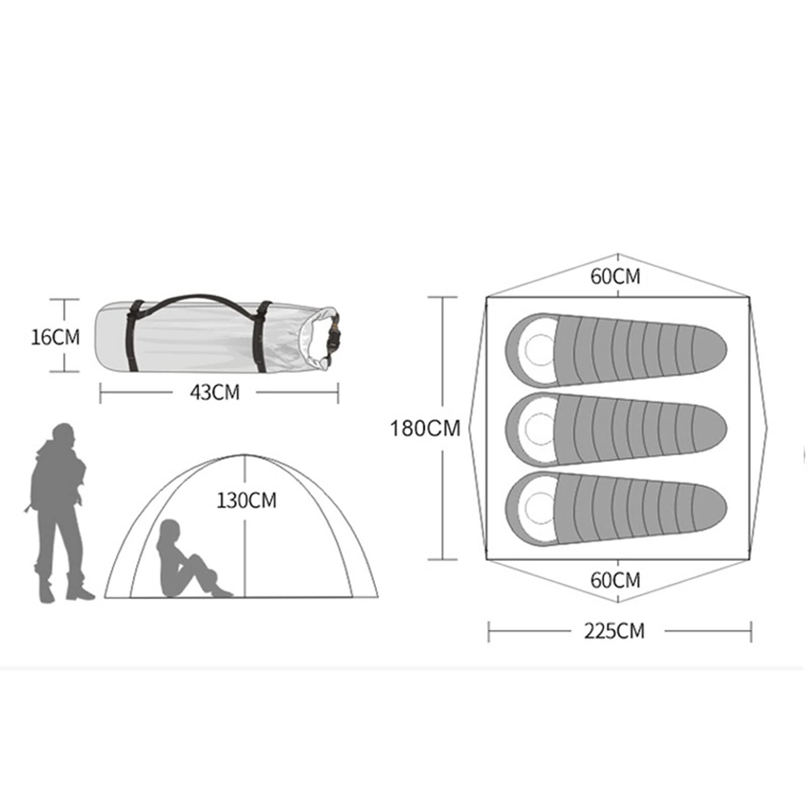 4-osobowy rodzinny namiot kempingowy, lekki, przenośny, wodoodporny namiot z aluminiowymi słupkami, dwuwarstwowy, odporny na burzę, na wszystkie pory roku