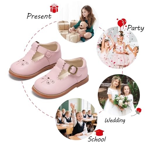 Image of PHIRAMIN Toddler Girl Mary Jane Dress Shoes-Little Girl School Uniform Shoes for Wedding Party
