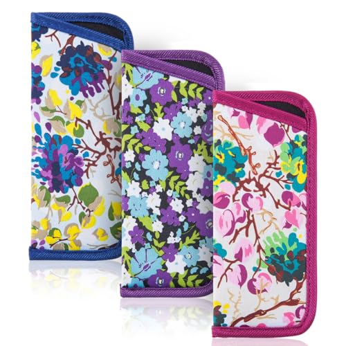 Image of TRIUMPH VISION Reading Glasses Pouch Eyeglass Sleeve Soft Case Slim 3 Pack