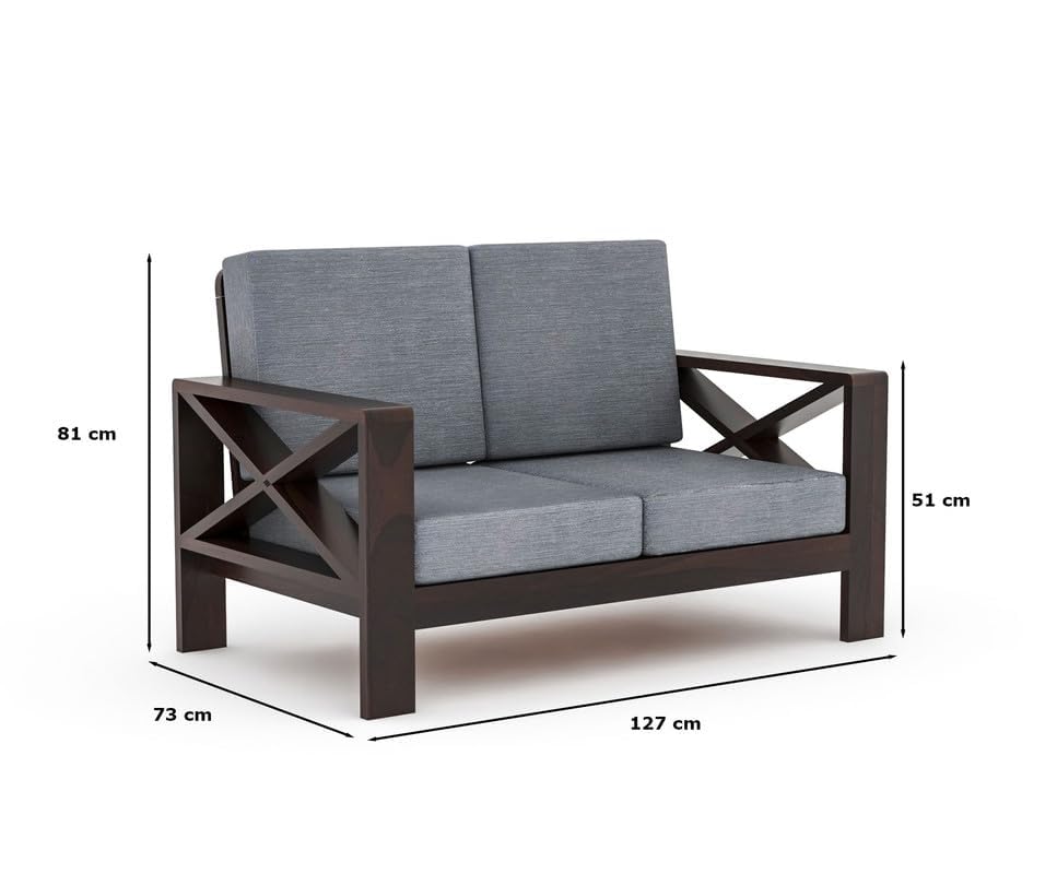 Image of Sheesham Solid Wood 7 Seater Sofa Set for Living Room(7 Seater) (Walnut)