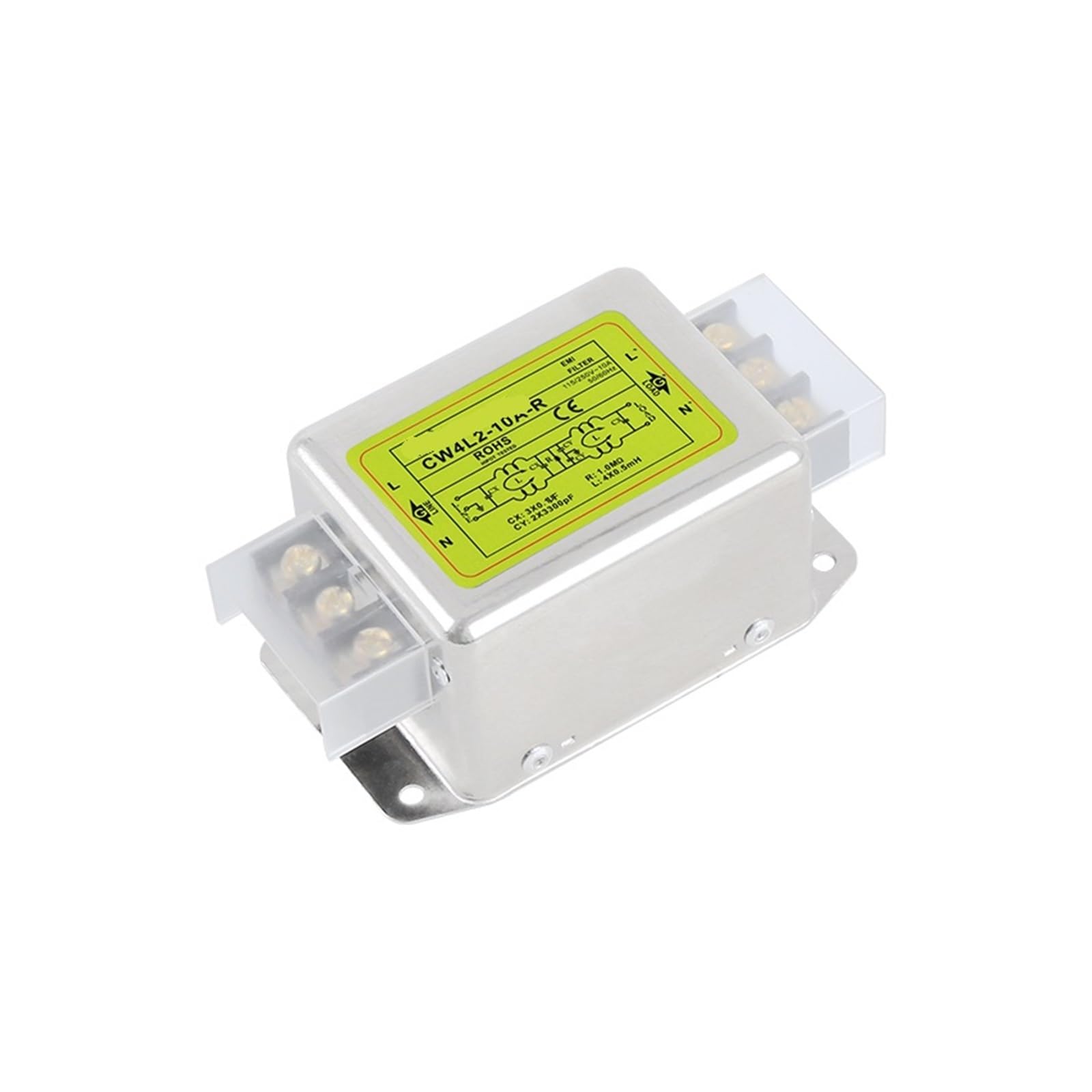 MBPAIHOP 115V 230V Terminal Block Bipolar Anti-interference CW4L2-10A/20A/30A-R Power Supply Filter(10A)