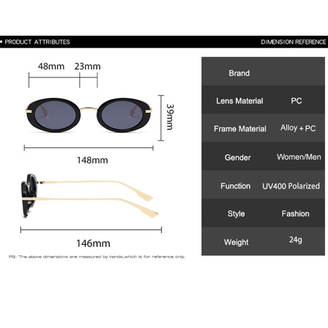 Occhiali da sole ovali stile punk retrò da uomo, occhiali da sole da donna alla moda con lenti trasparenti effetto oceano, protezione UV400, occhiali da sole di tendenza da uomo