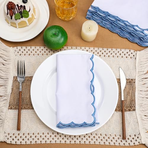 Servilletas de tela azul y blanco 18 x 18 pulgadas pack 6 miniatura 2